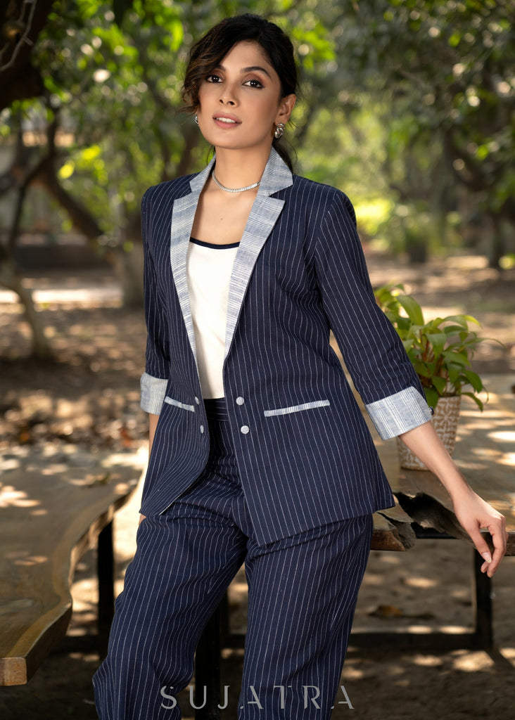 Blue Cotton Pant