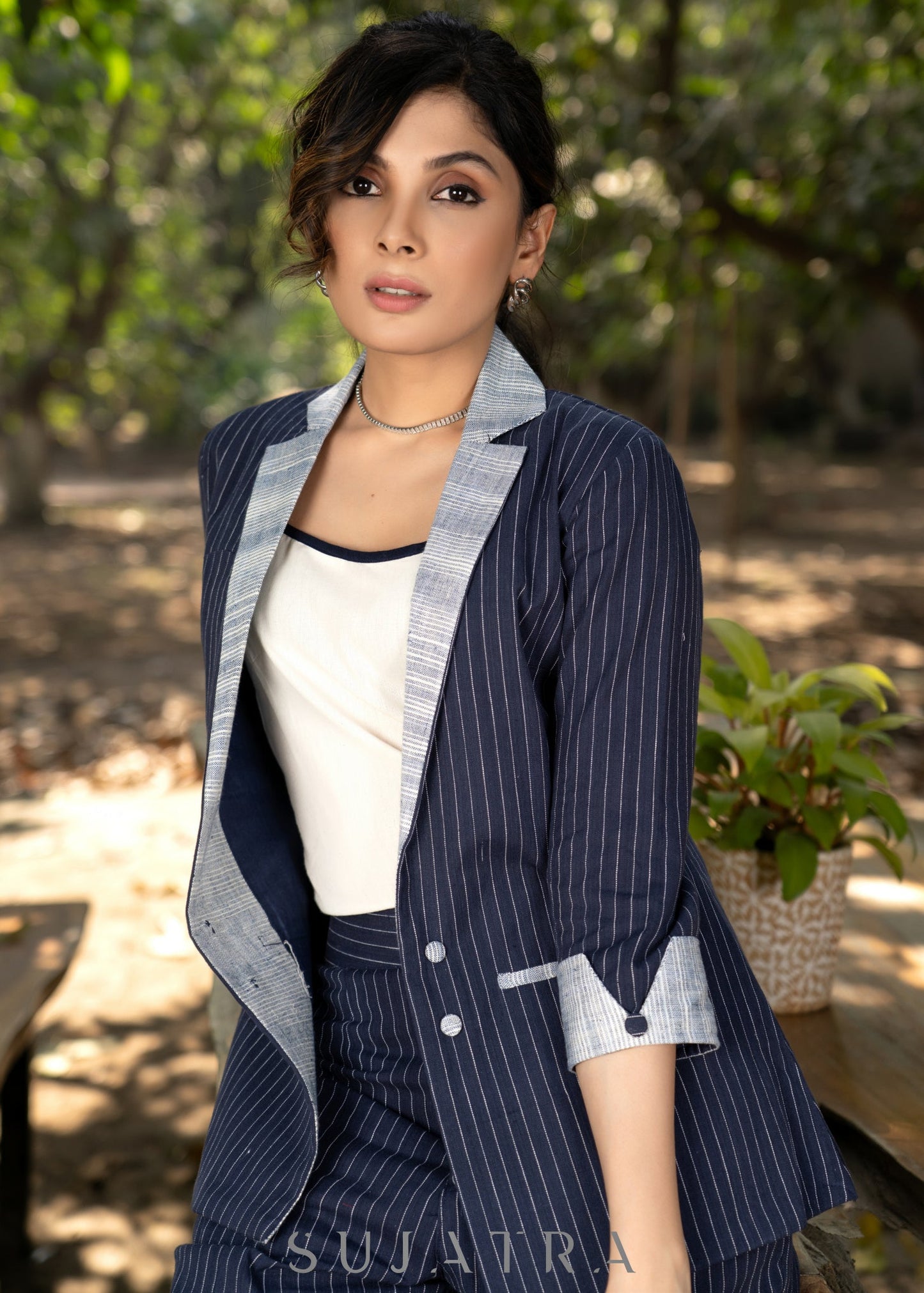 Blue Cotton Pant