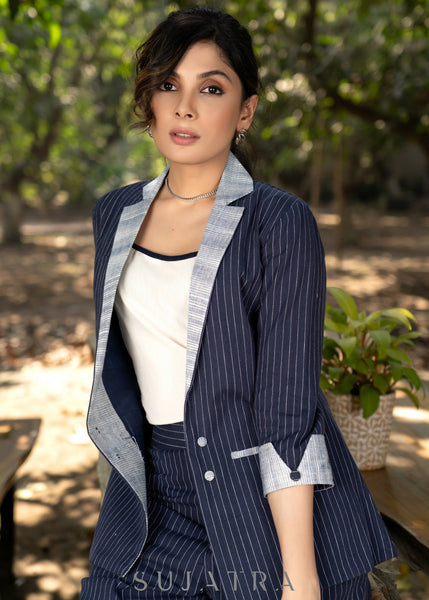 Blue Cotton Pant