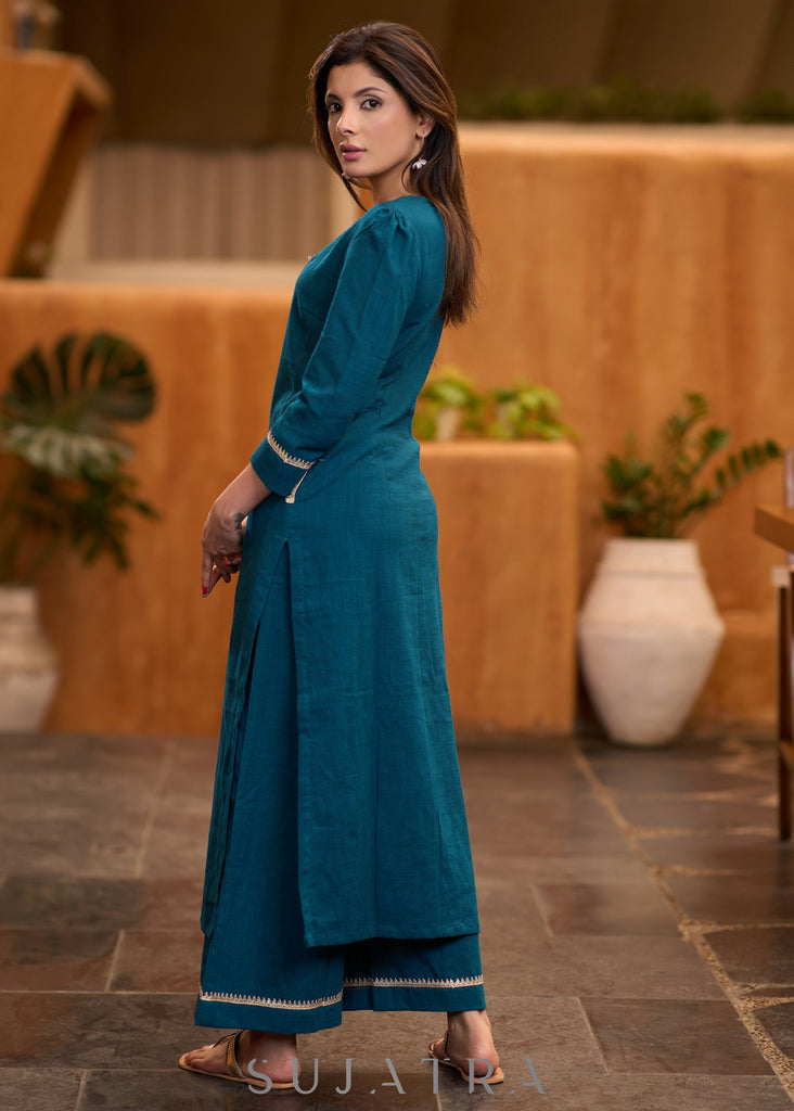 Teal Cotton Pant