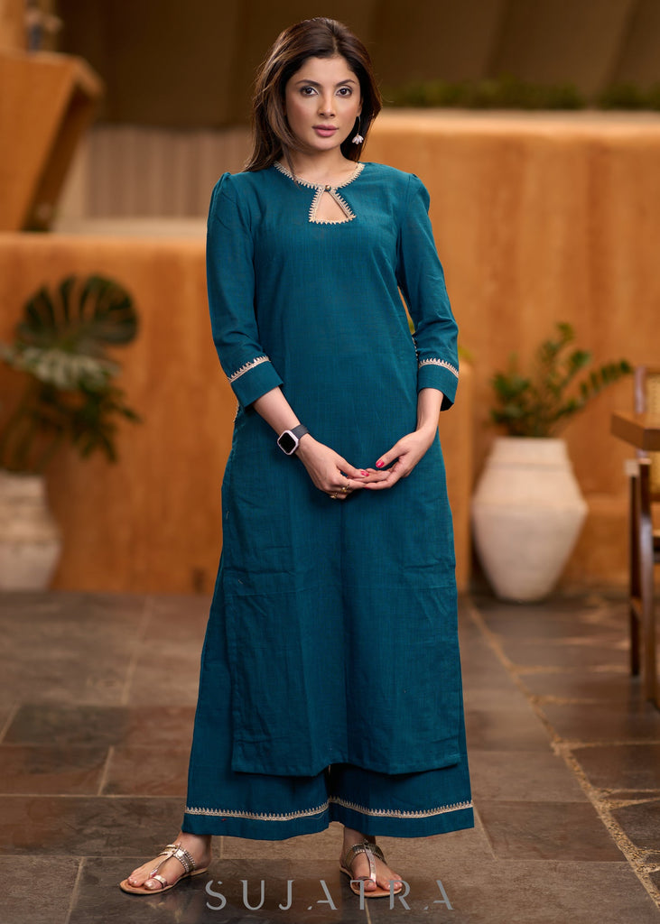 Teal Cotton Pant