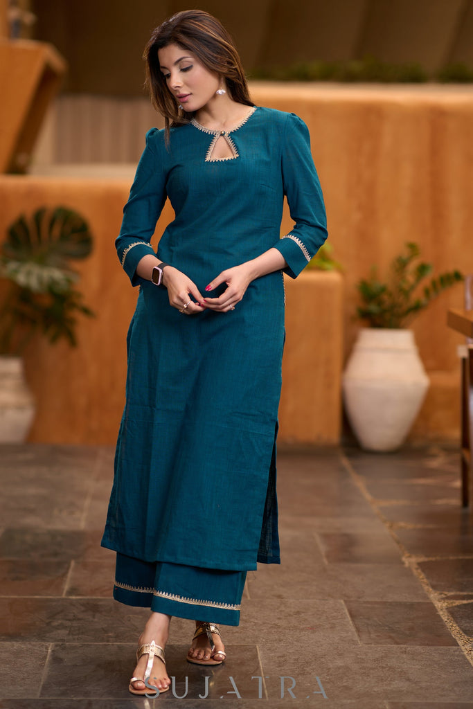 Teal Cotton Pant