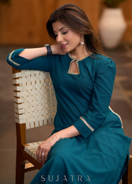 Teal Cotton Pant