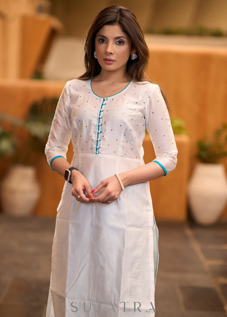 Firozi Cotton Silk Pant