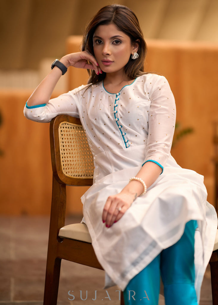 Firozi Cotton Silk Pant