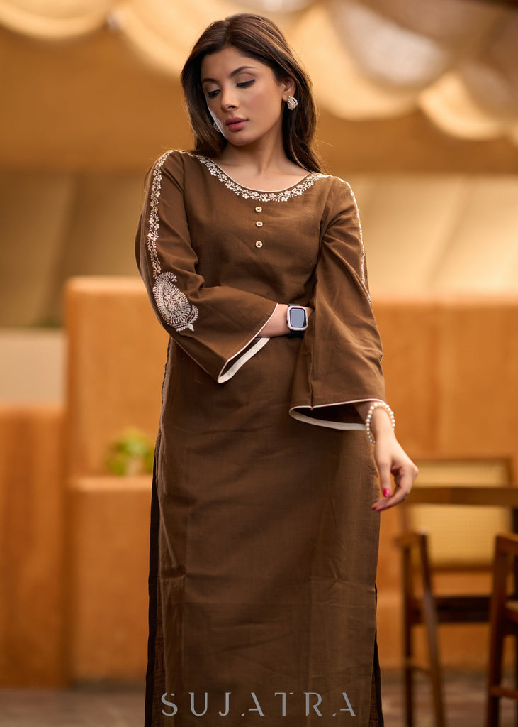 Brown Cotton Pant