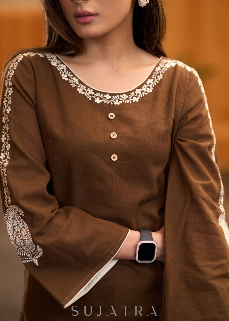 Brown Cotton Pant