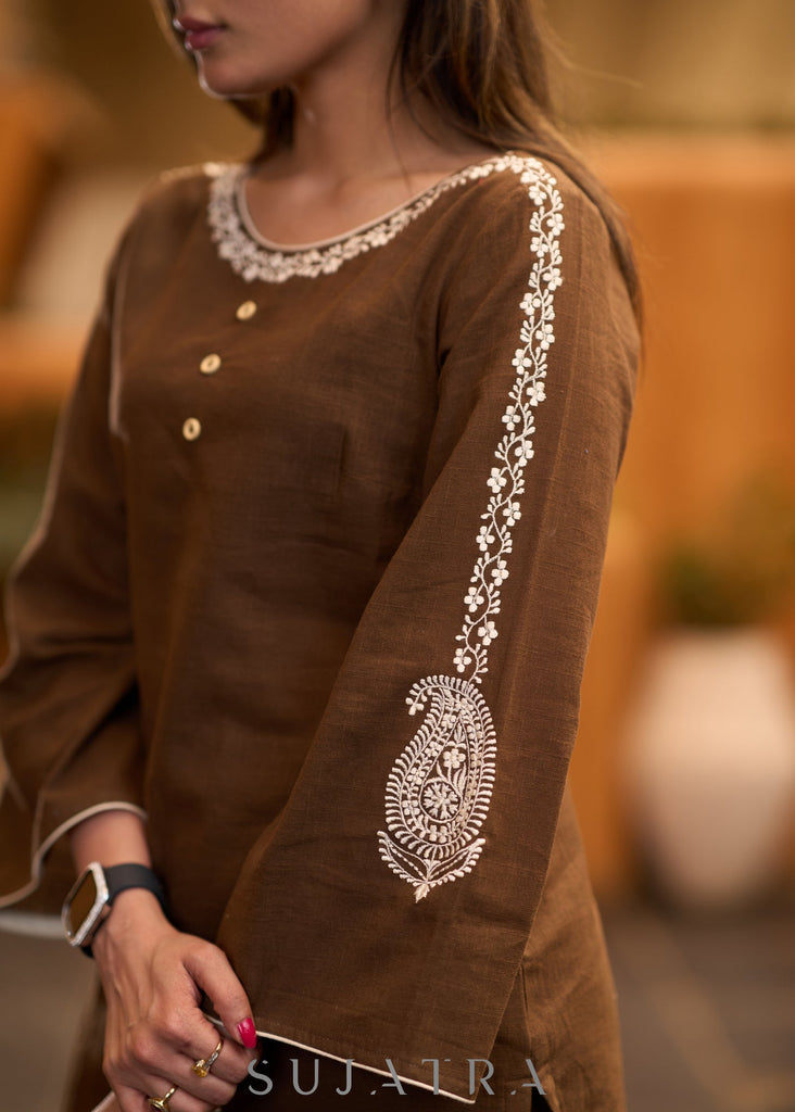 Brown Cotton Pant