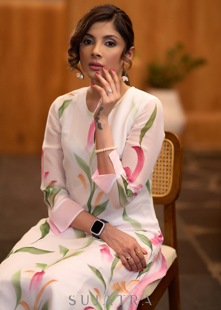 Pink Cotton Silk Pant