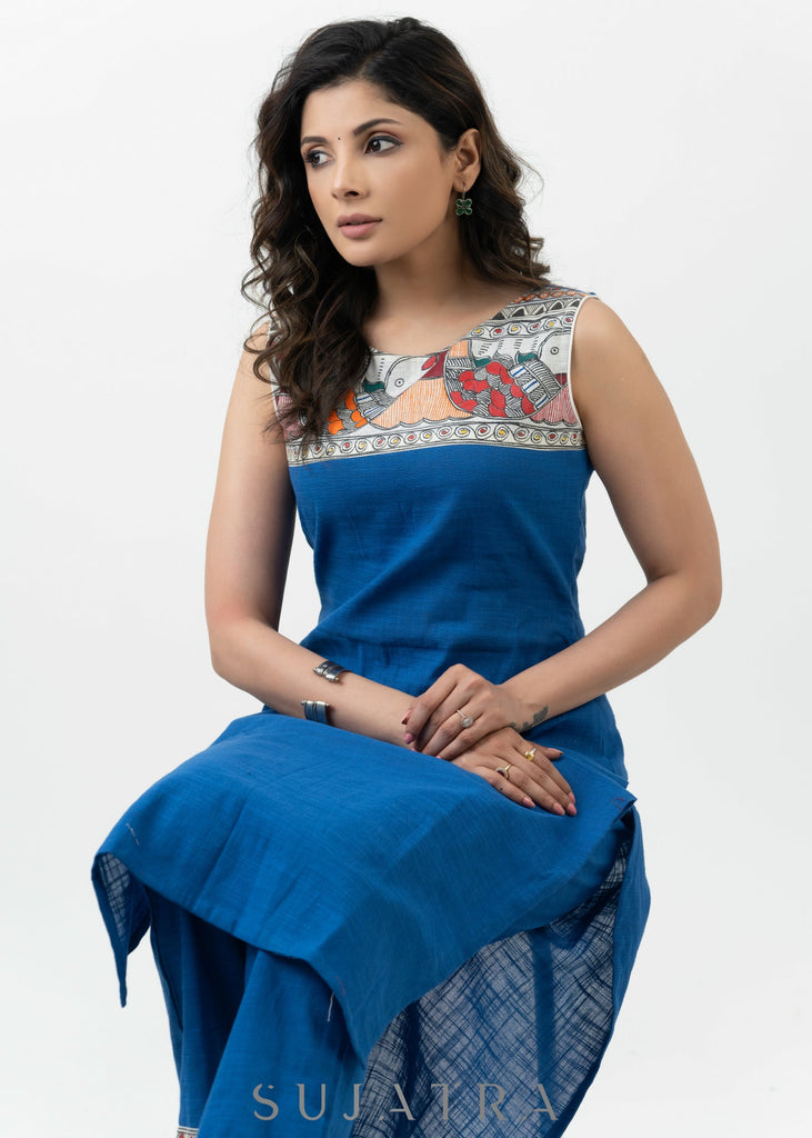 Blue Cotton Pant