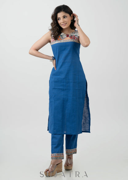 Blue Cotton Pant
