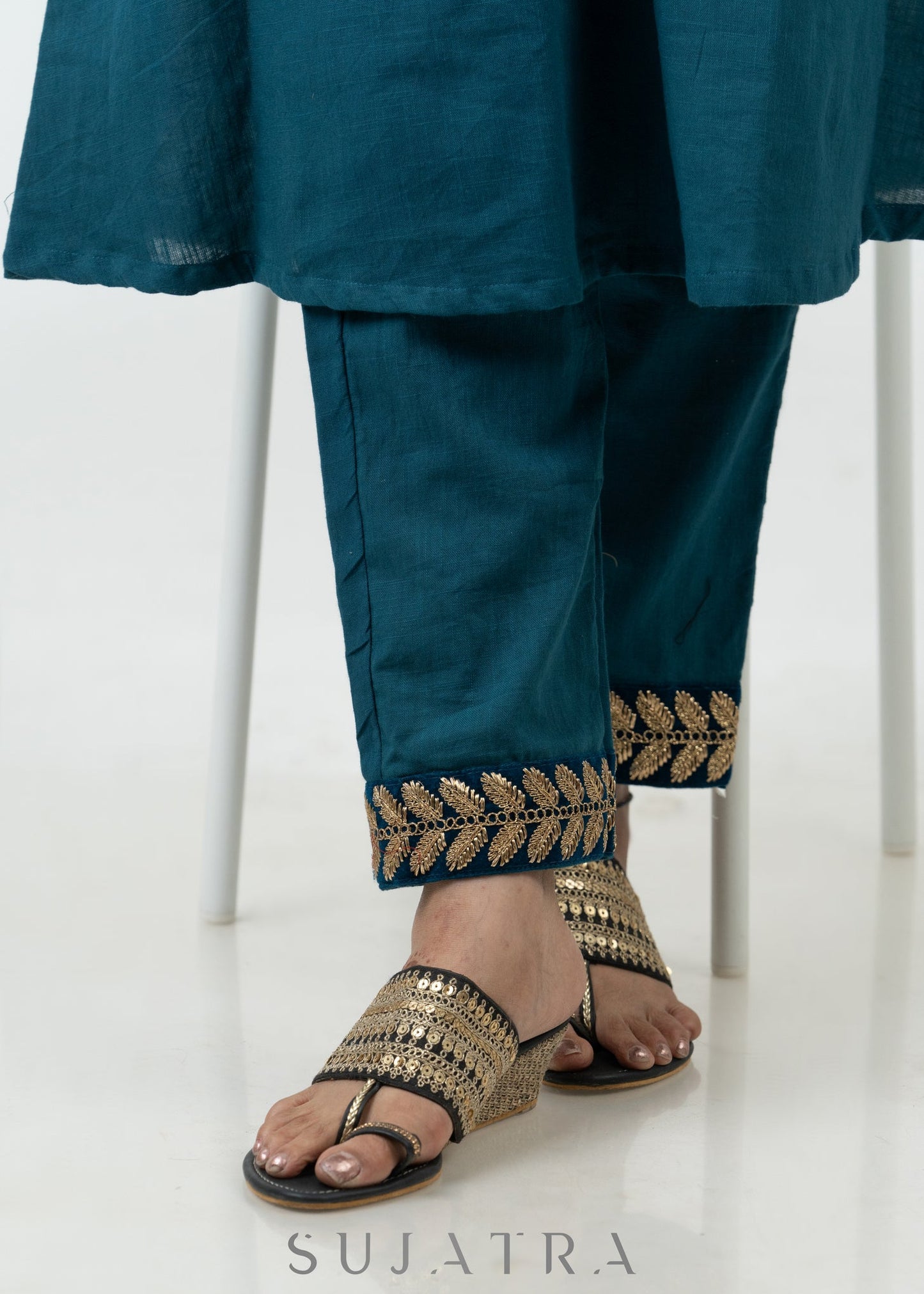 Teal Cotton Pant