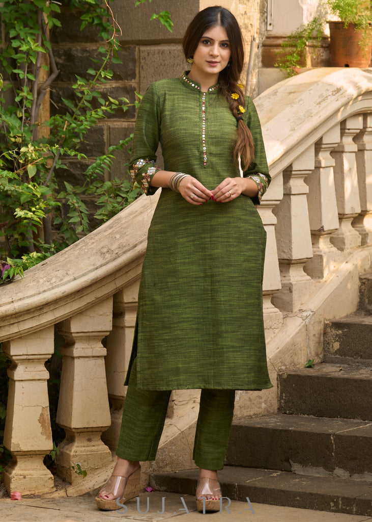 Olive Cotton Pant
