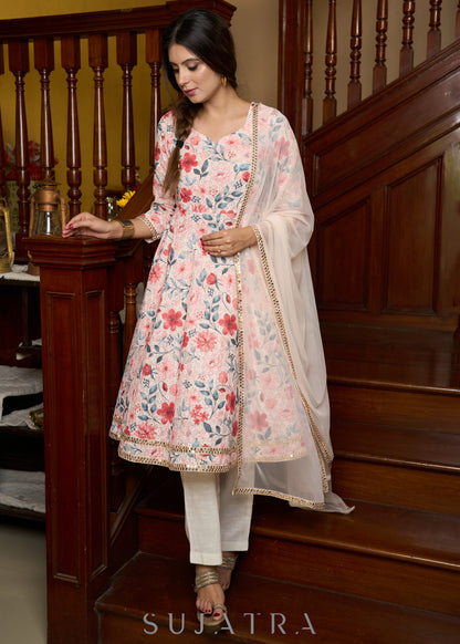 Flared Hakoba printed cotton kurta