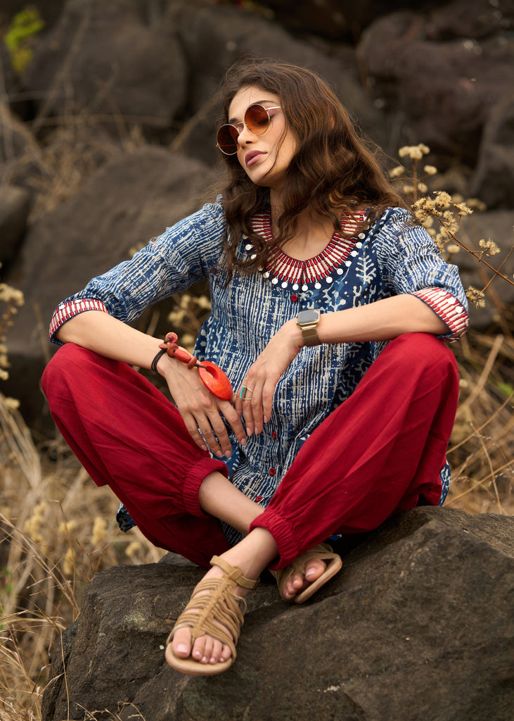 Maroon Cotton Pant