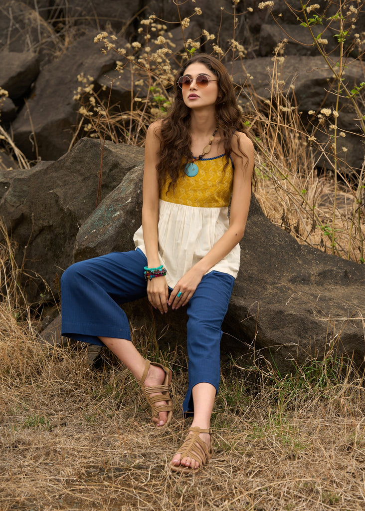 Blue Cotton Pant