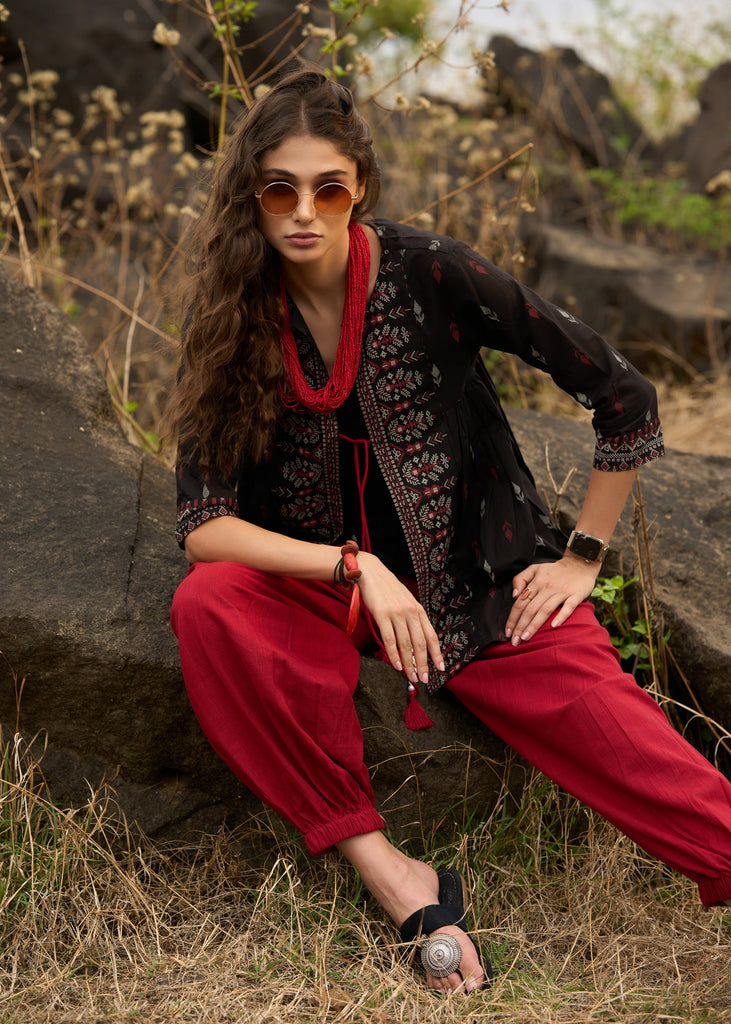 Maroon Cotton Pant