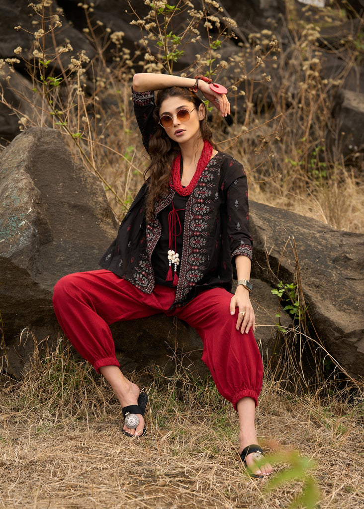 Maroon Cotton Pant