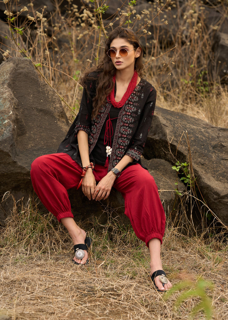 Maroon Cotton Pant