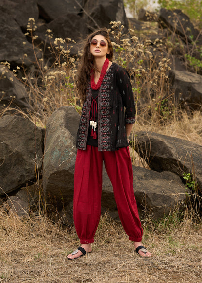 Maroon Cotton Pant