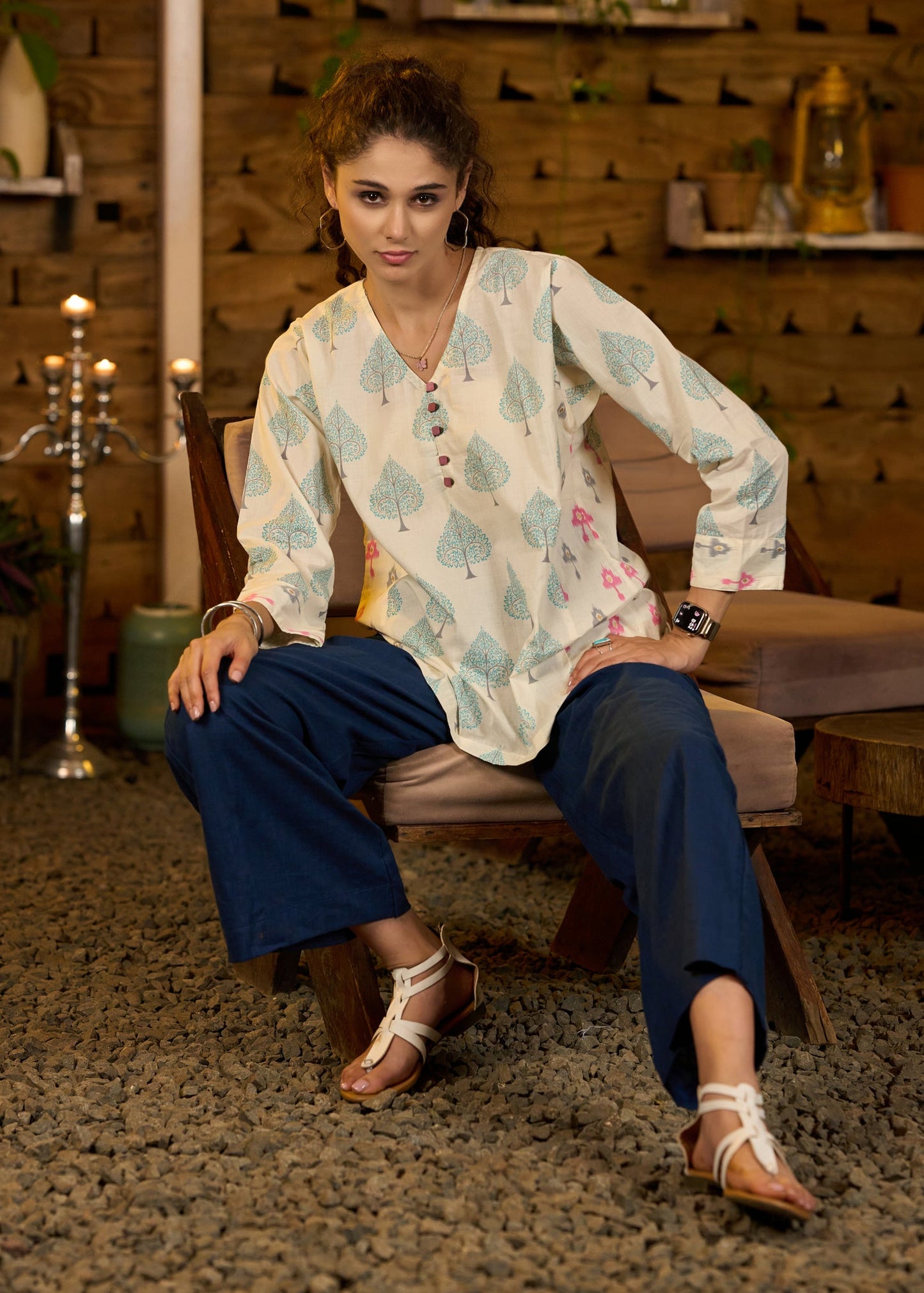 Blue Cotton Pant