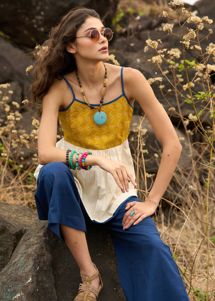 Blue Cotton Pant
