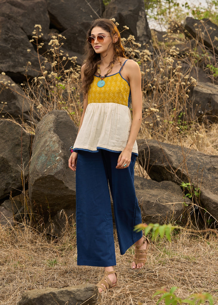 Blue Cotton Pant