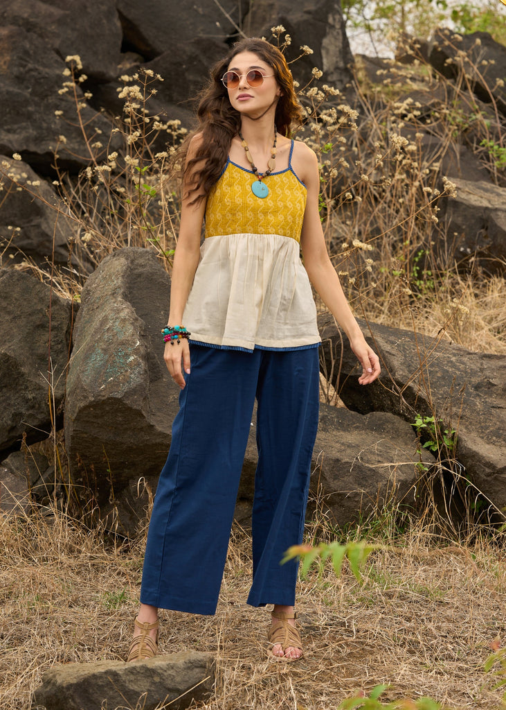 Blue Cotton Pant