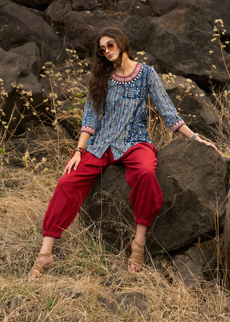 Maroon Cotton Pant