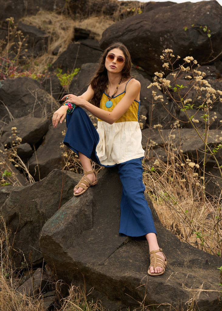 Blue Cotton Pant