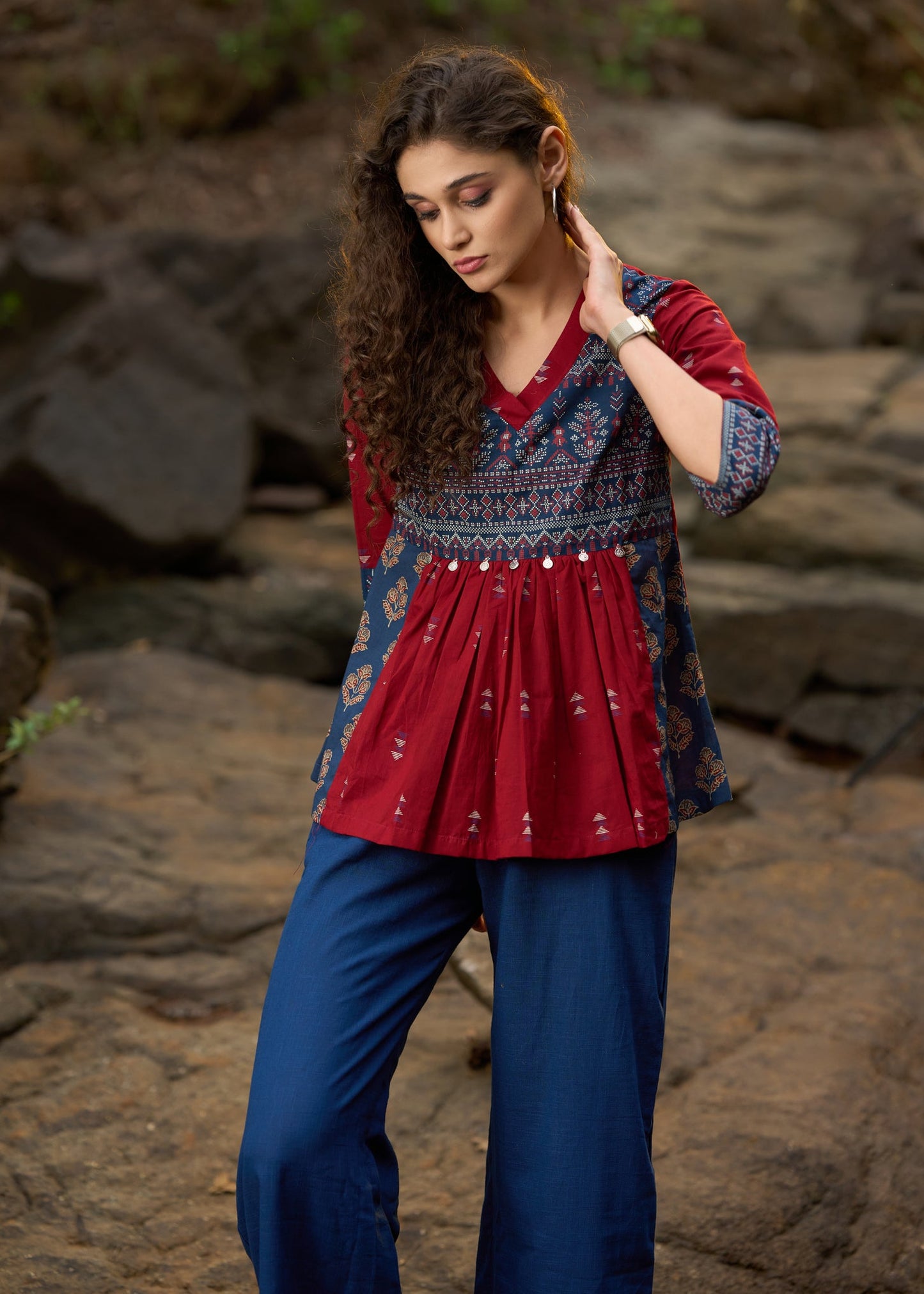 Blue Cotton Pant