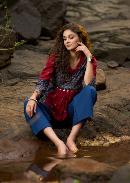 Blue Cotton Pant