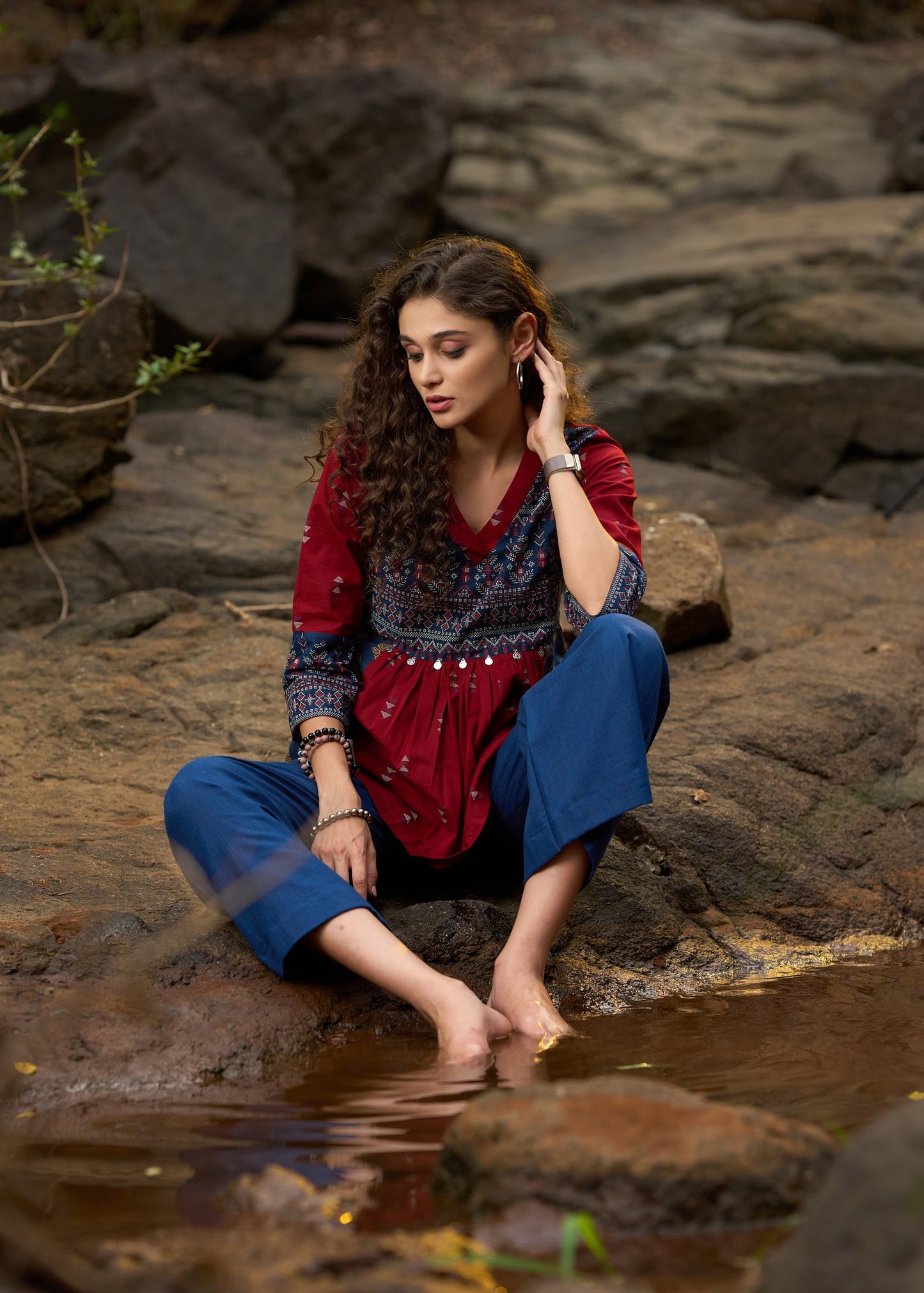 Blue Cotton Pant