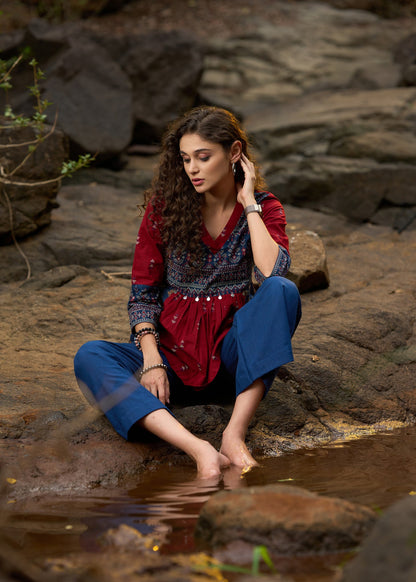 Blue Cotton Pant