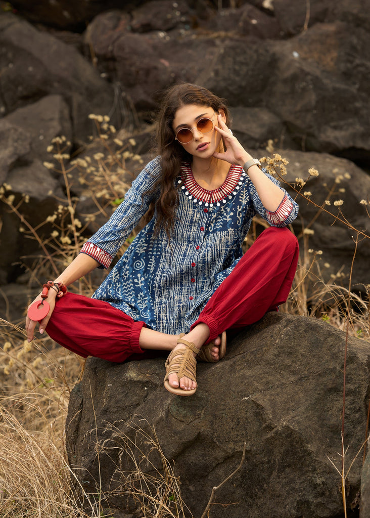 Maroon Cotton Pant