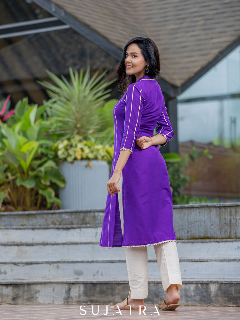 Seher  Cotton Silk Gota Patti Kurta