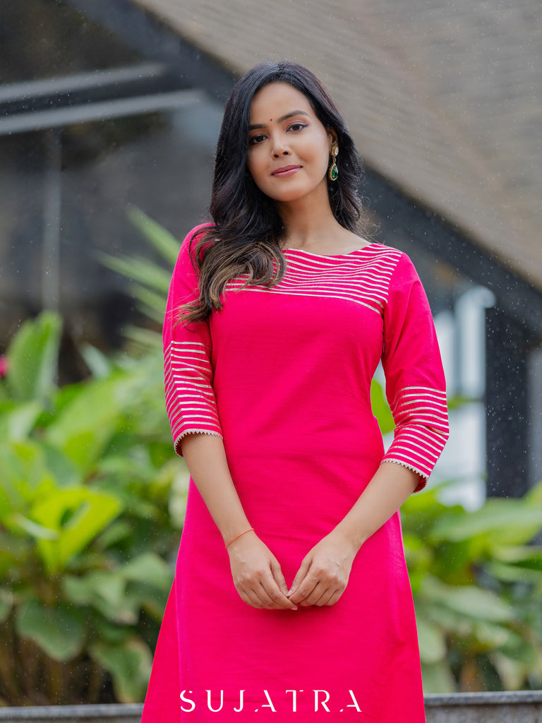 Pink Cotton Silk Pant