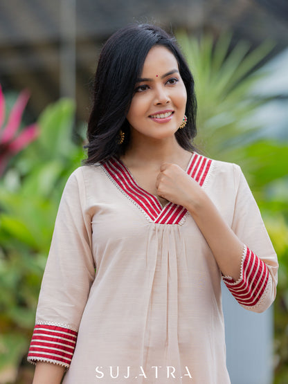 Raunak Cotton Silk Gota Patti Kurta