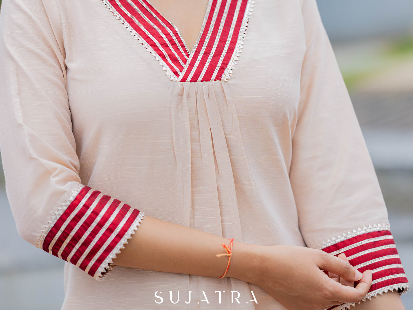 Raunak Cotton Silk Gota Patti Kurta