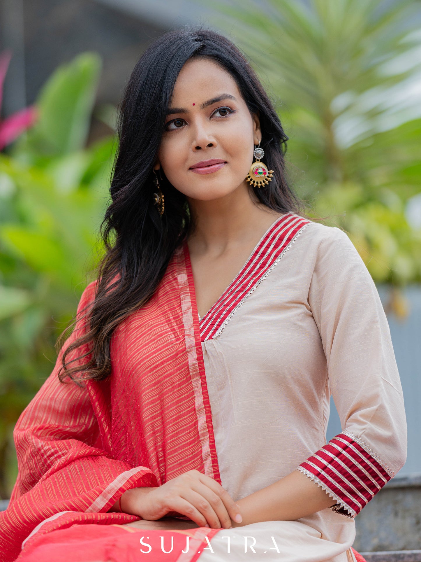 Raunak Cotton Silk Gota Patti Kurta