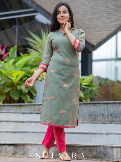 Pink Chanderi Pant