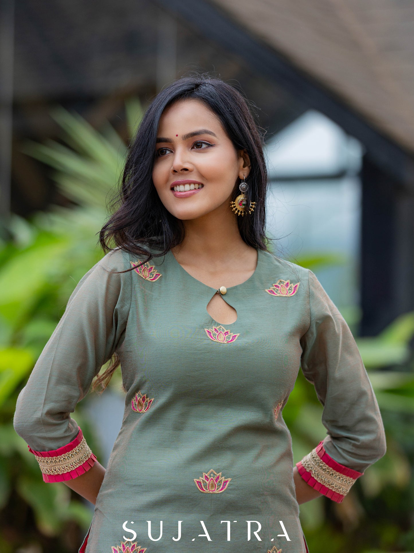 Neelkamal Intricate Hand Embroidered Chanderi Silk Kurta