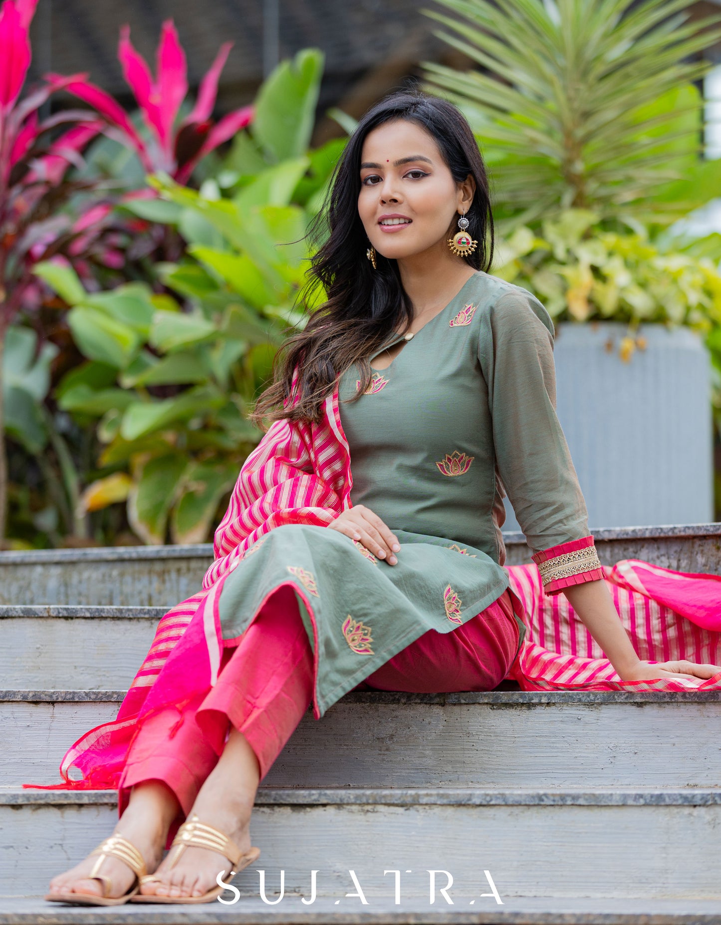 Neelkamal Intricate Hand Embroidered Chanderi Silk Kurta