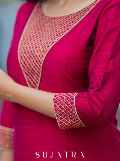 Gulnaar Embroidered Exquisite Cotton Silk Kurta