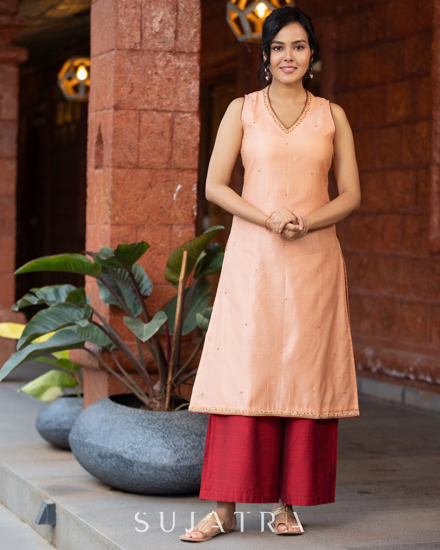 Rang Intricate Hand Embroidered Chanderi Silk Kurta