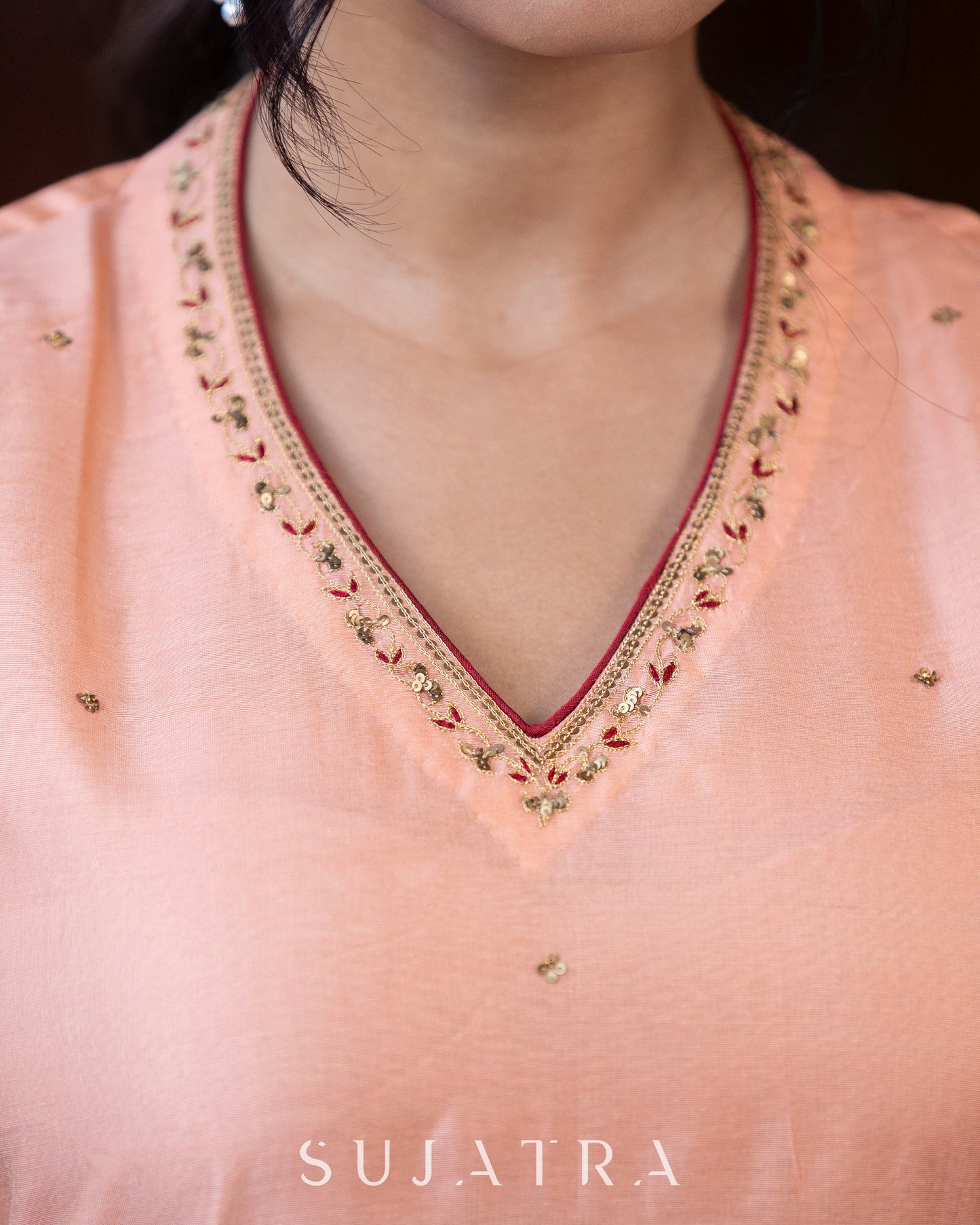 Rang Intricate Hand Embroidered Chanderi Silk Kurta