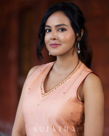 Rang Intricate Hand Embroidered Chanderi Silk Kurta