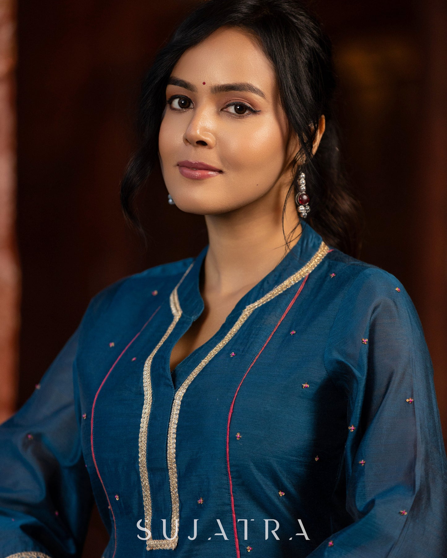 Rangrez Exquisite Hand Embroidered Chanderi Silk Kurta