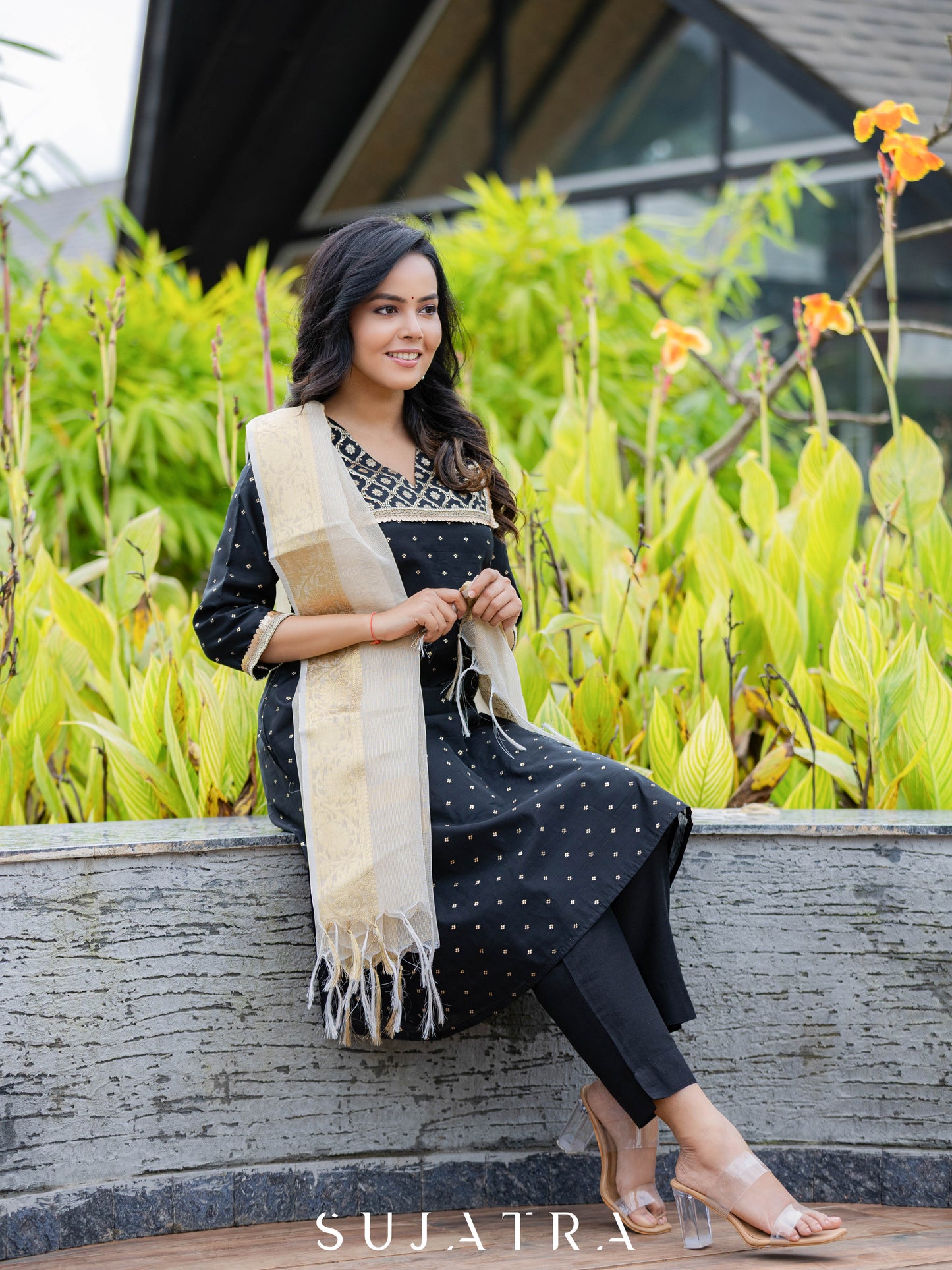 Varnika Chanderi Silk Embellished Kurta