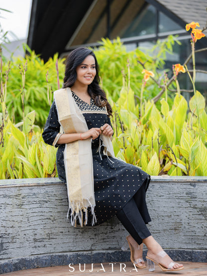 Varnika Chanderi Silk Embellished Kurta